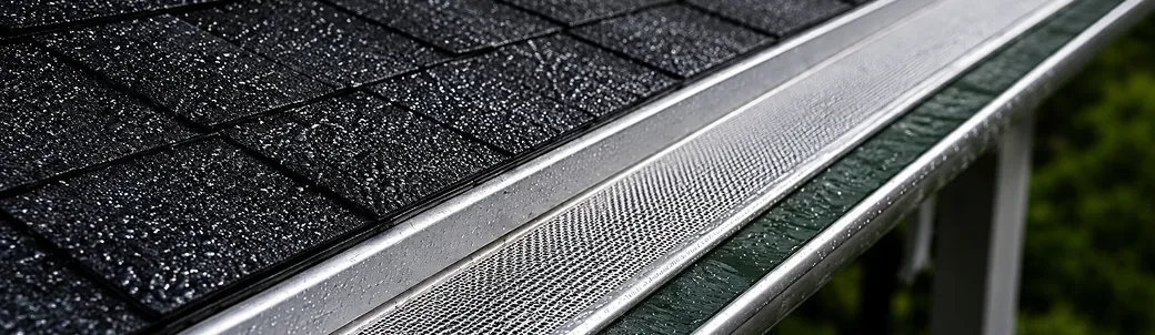 Gutter after installing micro-mesh guards